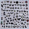 Random Mix Heart Round Metal Cute Charms For Jewelry Making Supplies Black Enamel Oil Drop Pendant Charm DIY Bracelets Materials