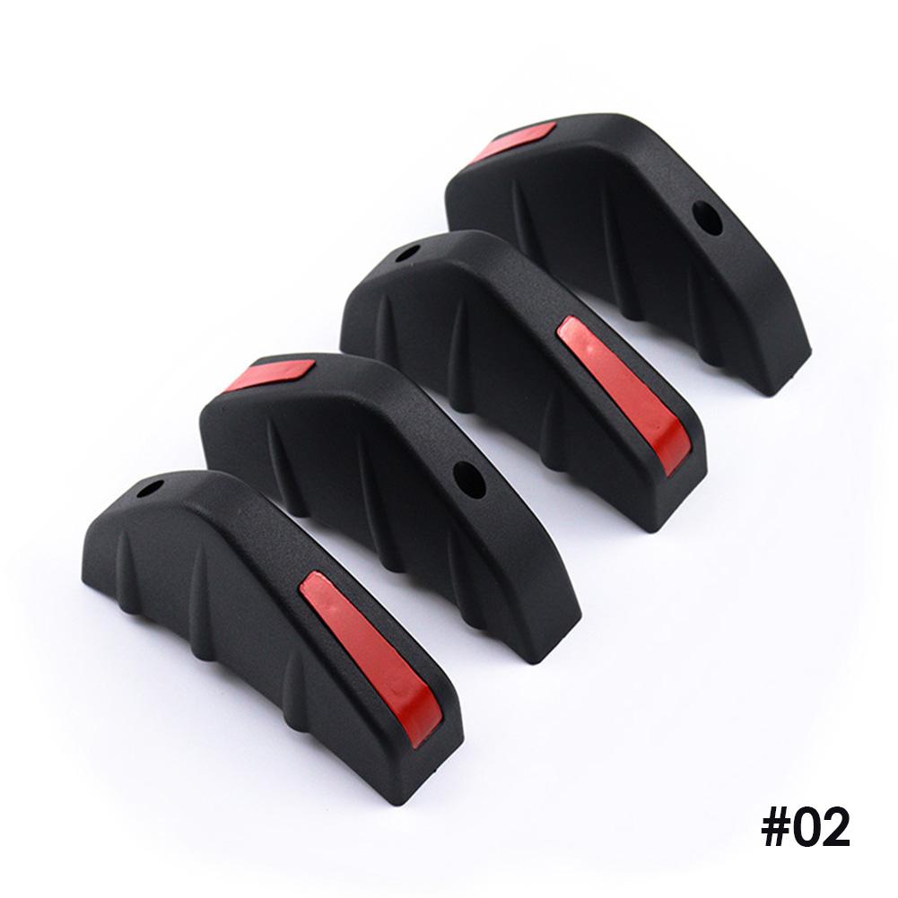 4ks Červená Černá Univerzální Auto Vzor Uhlíkových Vláken Upravená Žraločí Ploutev Zadní Spoiler Auto Zadní Nárazník Lip Difuzor Proti Kolizi