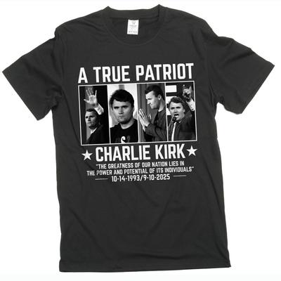 T-shirt Charlie Kirk Vrai Patriote RIP CK T-shirt Chrétien Conservateur