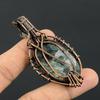 Seraphinite & Rainbow Moonstone Pendant, 999 Copper Wire Wrapped Gemstone Jewelry, Handmade Pendant, For Thanksgiving
