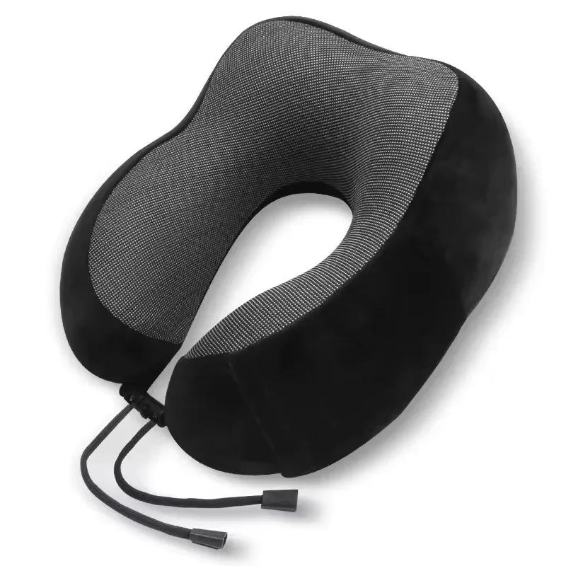 Memory Foam U Shaped Neck Pillow - Soft Travel Companion with Massage Feature, Ideal for Airplane, Car & Cervical Support