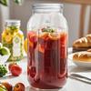 2000ML Wide Mouth Large Food with Lid Mason Glass Jar Storage Jar Dishwasher
