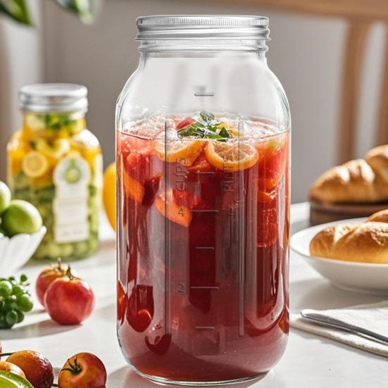 2000ML Wide Mouth Large Food with Lid Mason Glass Jar Storage Jar Dishwasher