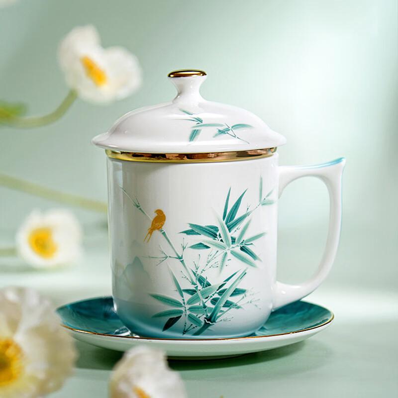 YUZUN Bone China Tea Cup Set with Infuser