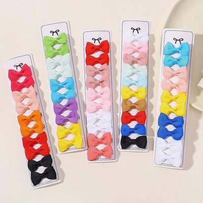 Set da 10 pezzi 1,5" Fiocchi per Bambini Pinzette Alligatore per Neonate Boutique Fatti a Mano Fiocchetti Piccoli Nastro di Grosgrain Accessori per Capelli