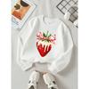 Kids Sweatshirt,Casual Printed Round Neck Pullover, Strawberry with Ribbon And Cream, Autumn And Winter ,Comfortable Warm Fashion Printed Top