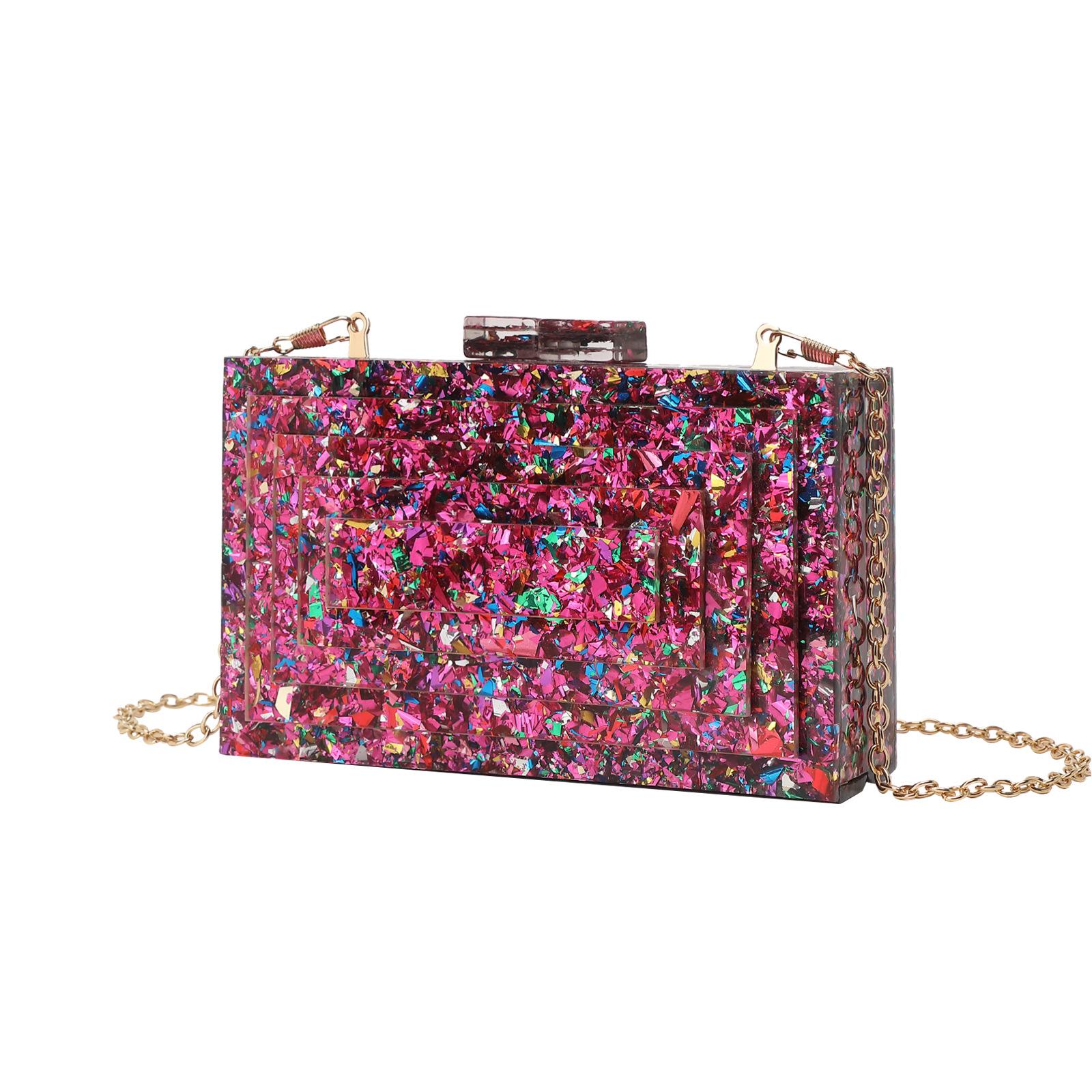 

2025 new acrylic dinner bag fashionable atmosphere clutch bag chain shoulder messenger bag party banquet evening wear