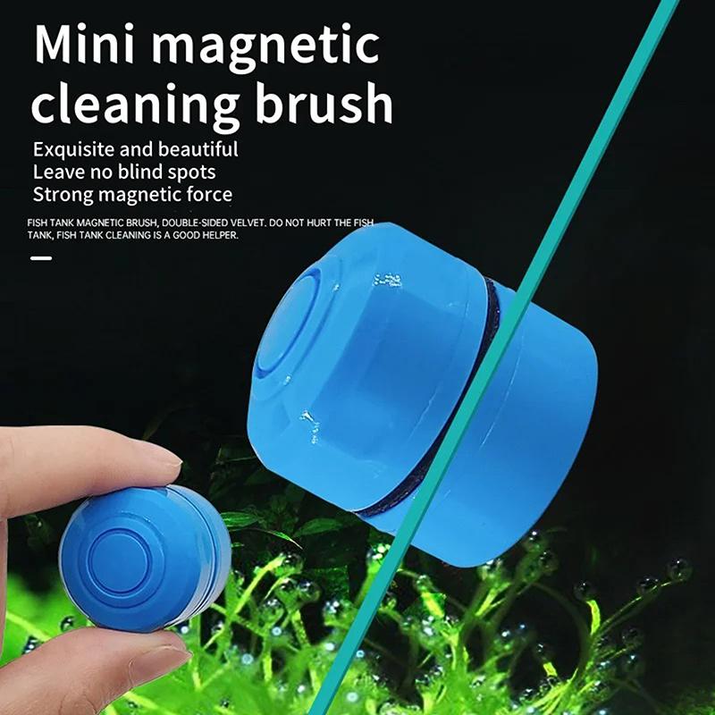 Aquarium Magnetic Brush Glass Floating Algae Scraper Curve Glass Cleaner Mini Scrubber Tool Fish Tank Glass Cleaning Tool
