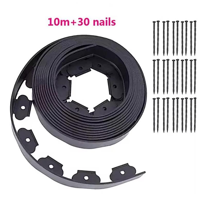 10Meters Fixed Garden Barrier Lawn Grass Plastic Edging Border Landscape Edging Garden Edge Kit Easy To Install