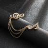 Music Notes Rhinestone Brooch Pins Suit Unisex Men Women Boutonniere Collar Lapel Crystal Pin Brooches Clothing Accessories