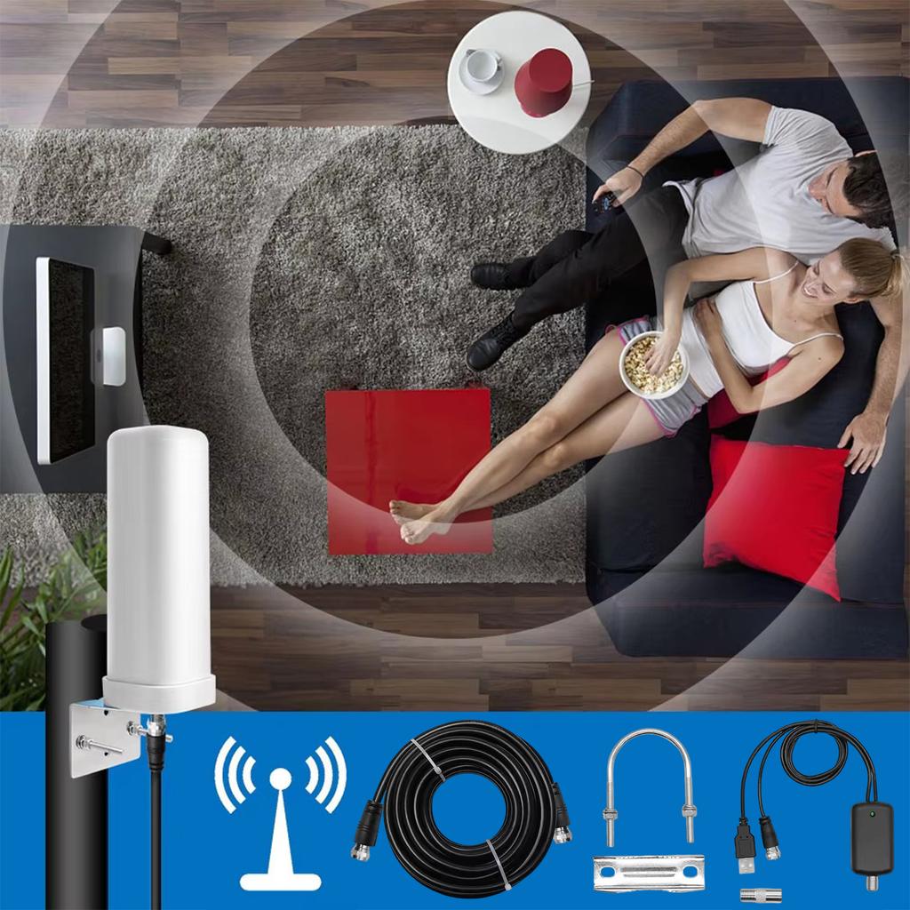 600 Miles Outdoor Digital TV Antenna ABS HD 4K Digital TV Antenna Wear Resist 1080P 39dBi Antenna for Roof Utility Pole RV