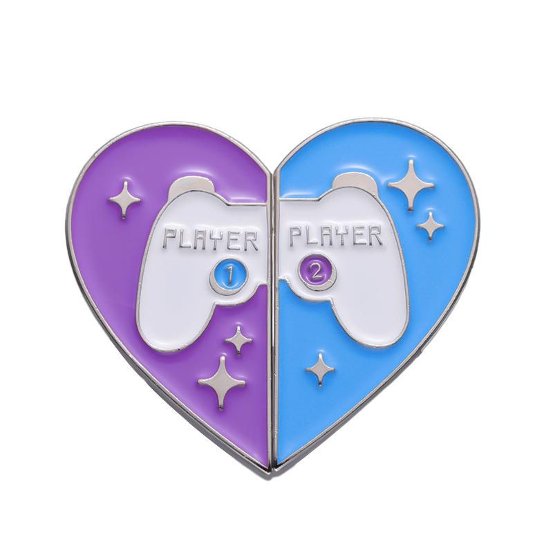 

Distinctive And Purple Blue Heart Shaped Brooch Creative Design In Durable Alloy For Trendy Fashion Enthusiasts