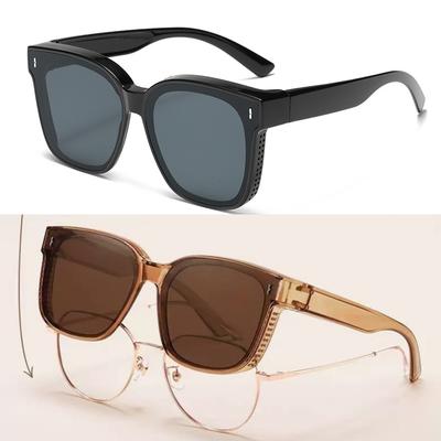 Funda Cuadrada de Sol para Gafas de Prescripción Estilo Vintage para Hombres Mujeres Pesca Conducción Gafas
