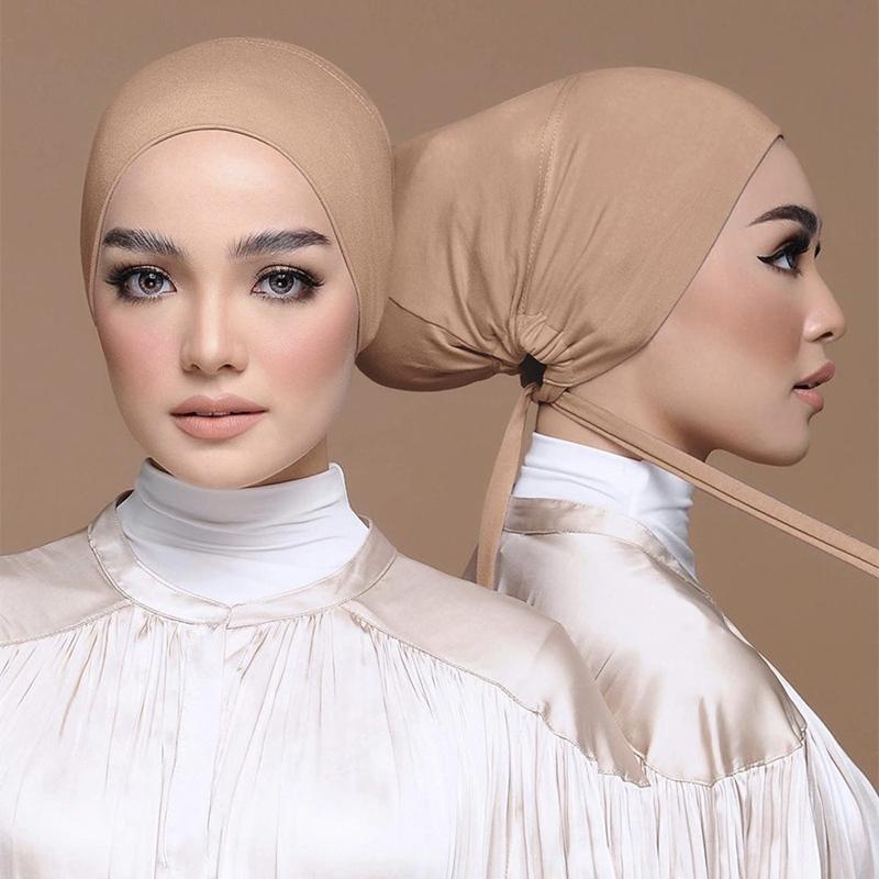 Unter-Schal Hijab Kappe Damen Stretch Unterkappen Einfarbig Hijab Unter-Schal Frau Hijab Kappe Unisex Hijab Hüte Turbane für Damen