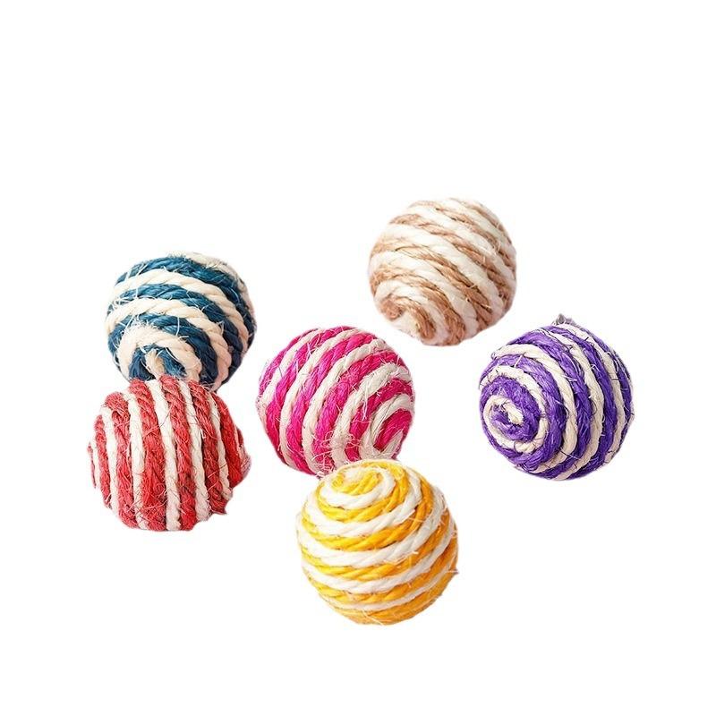 Zabawki dla kota z sizalu, Patyczki do zabawy dla kota, Tkane, Do gryzienia, Odporne na zużycie kulki-zabawki, Zabawne, Interaktywne i Przyciągające kota artykuły dla zwierząt