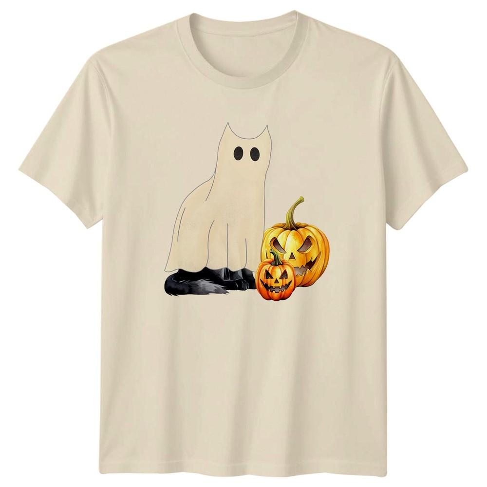 Süße Geisterkatze und gruseliges T-Shirt Geisterkatze Jack O Lantern Halloween Geschenk