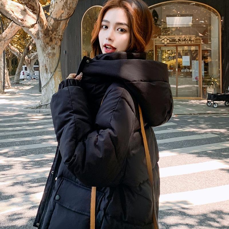 Chaqueta acolchada de algodón holgada de invierno para mujer, parka con capucha cálida de gran tamaño, abrigo impermeable