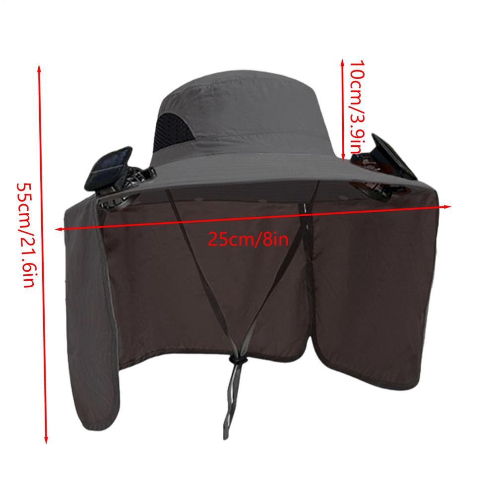 

Солнечная шляпа-вентилятор Дышащая Широкополая Головной убор Складная Пляжная шляпа С 2 солнечными вентиляторами Для женщин Мужчин Садоводство Туризм Рыбалка На открытом воздухе