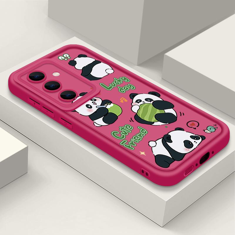 Lovely Baby Panda Print Case For Samsung S26 S25 Ultra S24 S23 S22 Plus S21 FE A15 A16 A17 A35 A36 A37 A54 A55 A56 A57 5G Shockproof Bumper Cover
