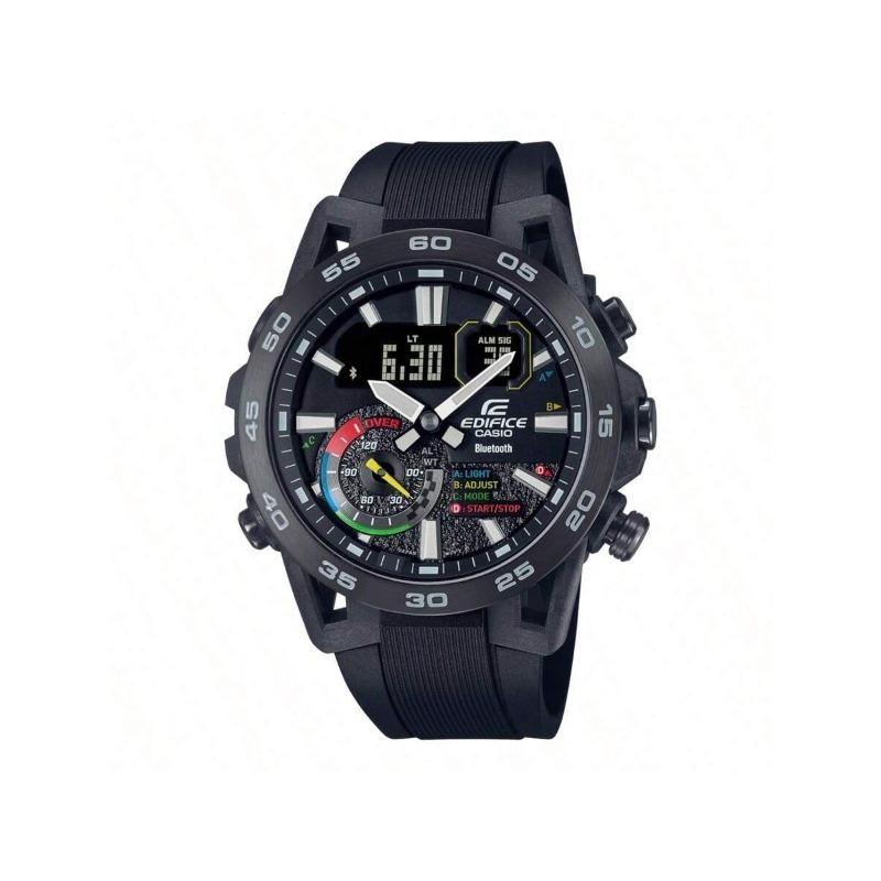 **Casio Men's Watch, Bluetooth Sapphire Poseidon ECB-40 Non-Mechanical Pointer Watch, ECB-40YMP-1APR**