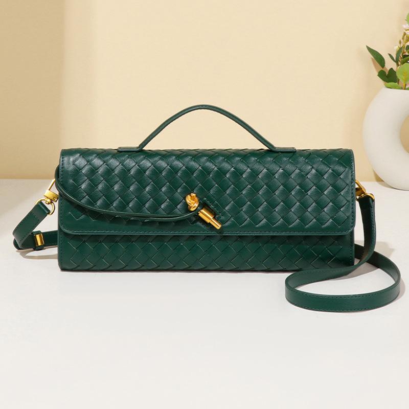 Woven Baguette Bag Fashionable Hand-Held Dinner Bag Versatile Single Shoulder Oblique Span Bag Women'S Niche High Sense