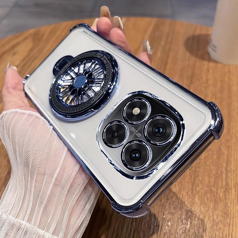 

Чехол-держатель для телефона с гироскопом для Redmi Note 14 Pro Для Xiaomi Redmi Note 14 Pro Plus 5G fundas Прозрачный Противоударный Гальванизированный Чехол для телефона Redmi Note 14 5G