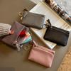 Women Genuine Leather Zipper Pouch with Golden-Tone Finish and Black Zippers Stylish and Durable Compact Key Holder Card Case & Coin Purse