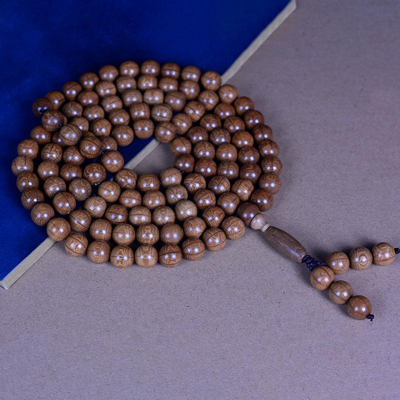 Boutique Six-way Wood Old Material Bracelet, Dragon-lowering Wood, Nine-way Wood Wenwan Wooden Buddha Beads, Rosary Beads