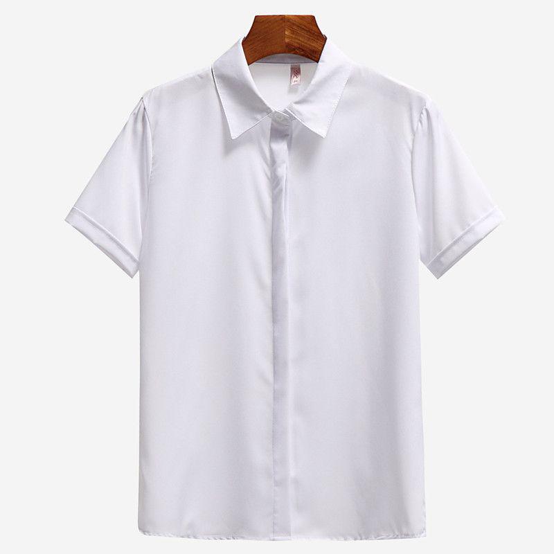 Plus Size Women's Black Skirt & White Chiffon Shirt Set