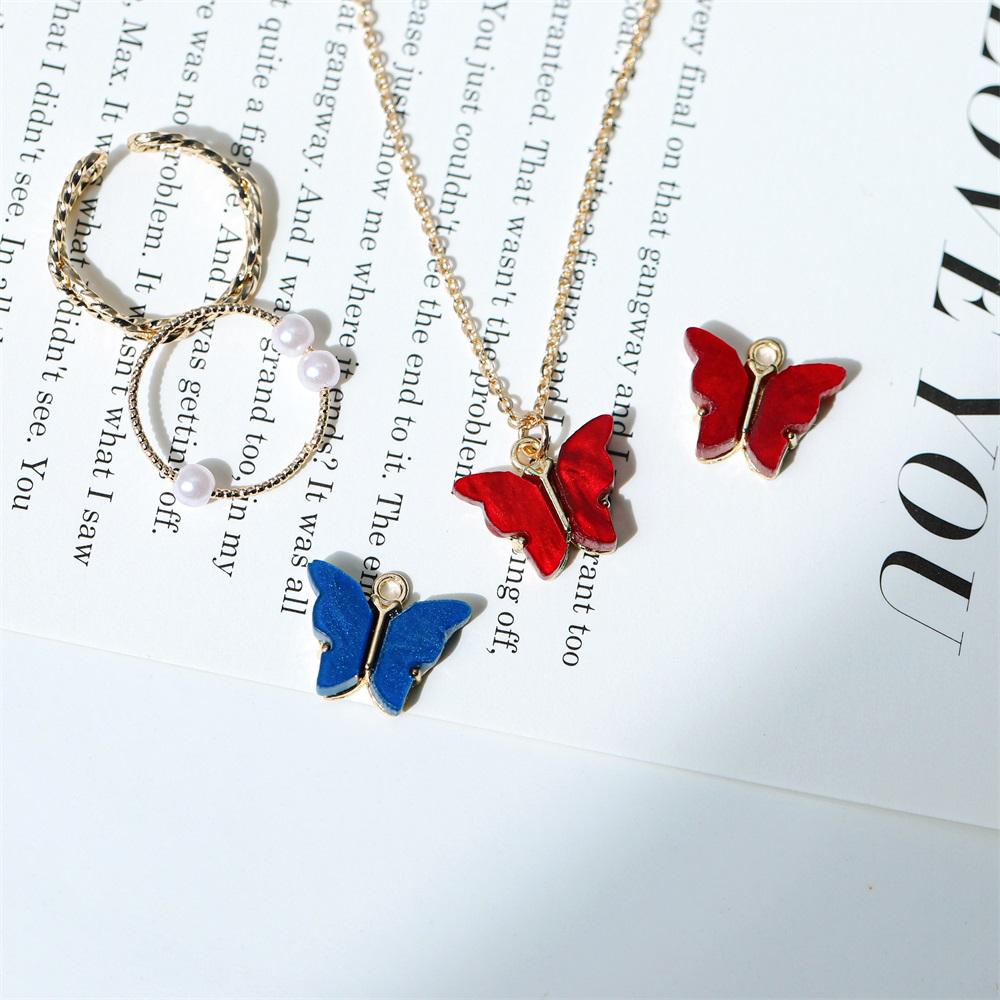 10pcs/lot Colorful Resin Butterfly Charms Pendant Enamel Metal Small Charms Necklace Bracelet For DIY Jewelry Making Accessories