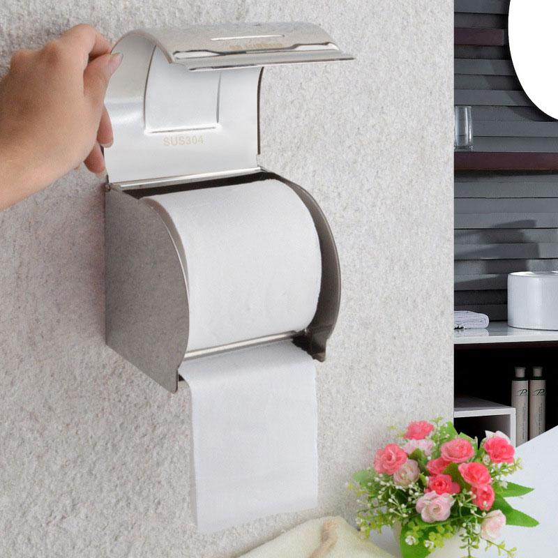 Stainless Steel Toilet Paper Holder Toilet Paper Holder Toilet Waterproof Tissue Box Sanitary Roll Paper Toilet Paper Storage