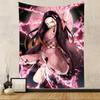 Demon Slayer Nezuko Flannel Blanket All Season Double-Sided Throw, Soft Warm Fashion Nap Blanket For Home Decor