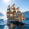 Dutch Ship 3D Wooden Puzzle Scale Miniature DO-IT-YOURSELF Miniature Kit Handcrafted Present Home Decor Assembly Toy