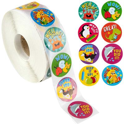 500 stuks Cartoon Stickers Dierentuin Dieren Rol Stickers Schoolleraar Student Kerstcadeau Scrapbooking Kantoorbenodigdheden Stickers