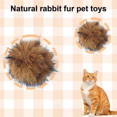 Nepbont Kattenbal Zacht Pluizig Kat Speelgoedbal Wasbare Pluizige Bal Stimuleert Katten Jachtinstinct voor Binnen Kittens Interactief Spel Oefening