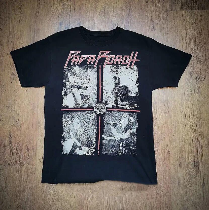 Men s and Women s T-shirts Vintage Papa Roach Band Black 100% Cotton Size S-5XL Shirt Gift For Fan M