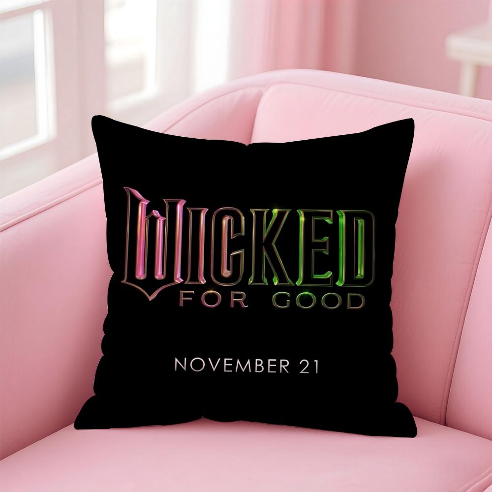 movies W-Wicked Part One Cushion Cover Comfortable Reversible Pillow Cover Ideal for Car Sofa Bedroom & Beyond
