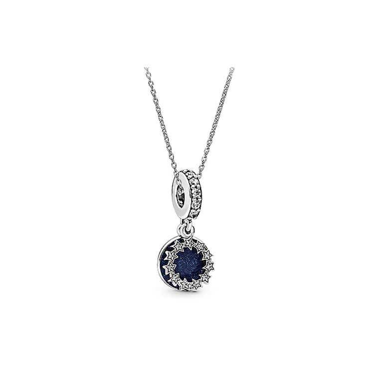Pandora Vast Galaxy Set 925 Silver Necklace Women necklace Dark-Blue ZT0610-2 Box