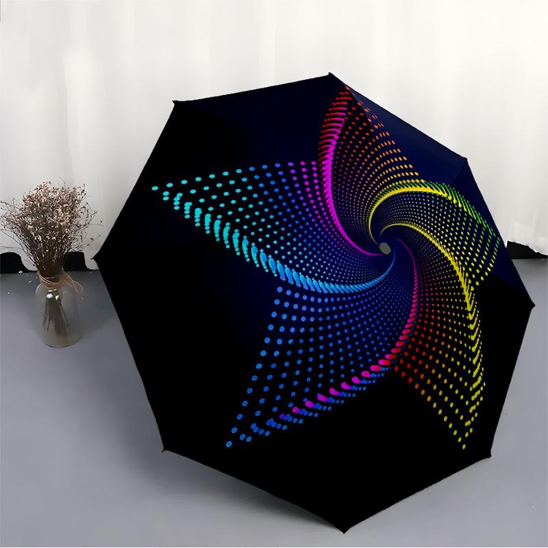 1pc Colorful Spiral Automatic Folding Umbrella - 8-Rib Compact Travel Umbrella Durable & Portable for Outdoor Use, Perfect Gift107