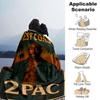 1pc 2PacHip Hop Blanket Soft Lightweight All Season Multi Purpose Throw for Sofa, Bed, Office & Picnics, French Style with Iconic Album Art & Quotes