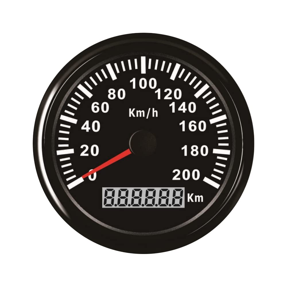 ELING Guaranteed Waterproof GPS Speedometer Odometer Auto Gauge 200KM/H Car Motorcycle Car Backlit 85mm /24V