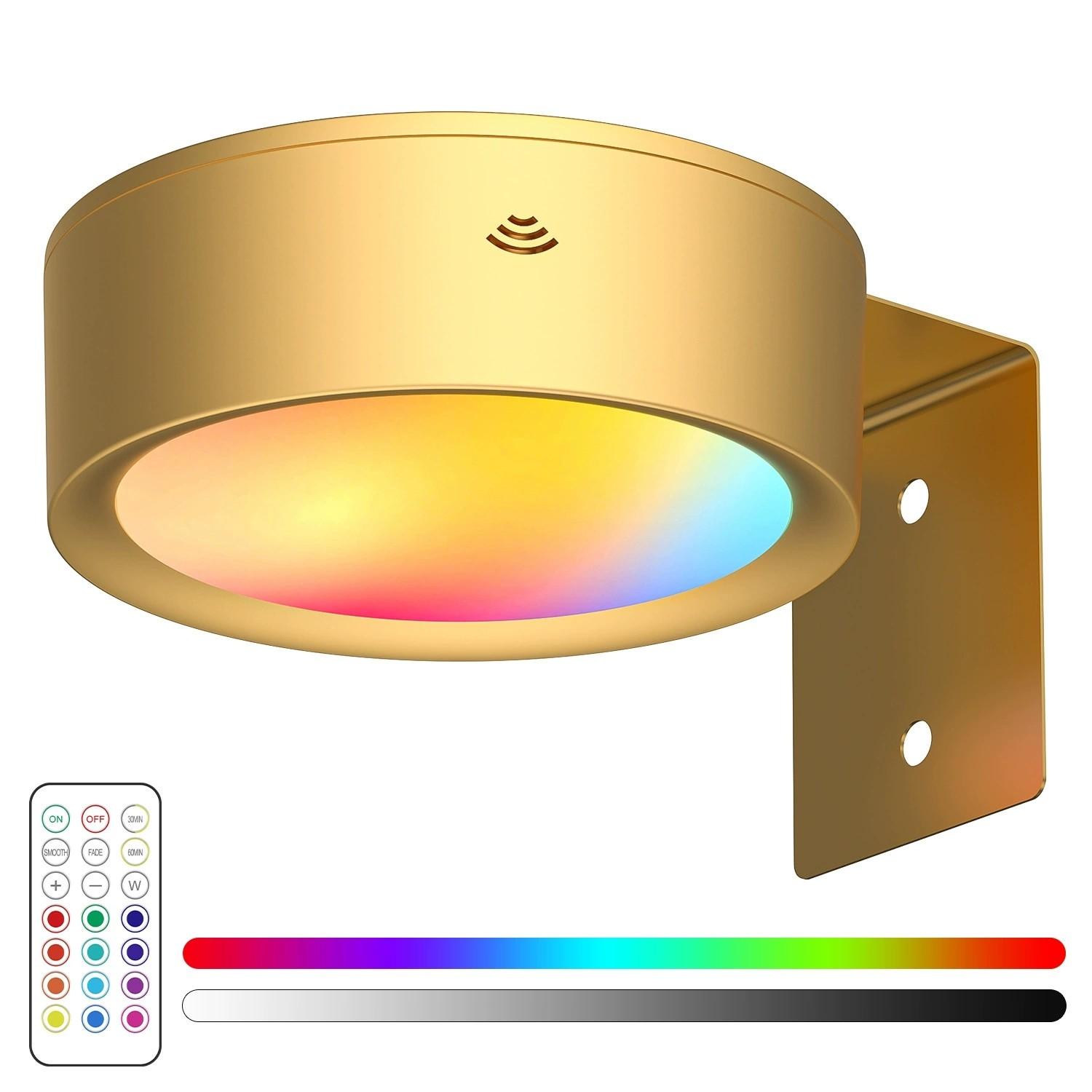 

Светодиодный светильник на батарейках, магнитный, диммируемый, прожектор для картин, 13 режимов освещения RGB, настенный светильник
