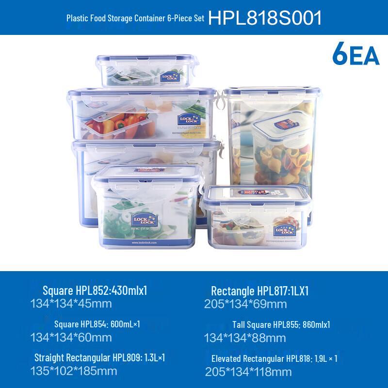 

LOCK&LOCK 6-Piece Plastic Food Storage Container Set
