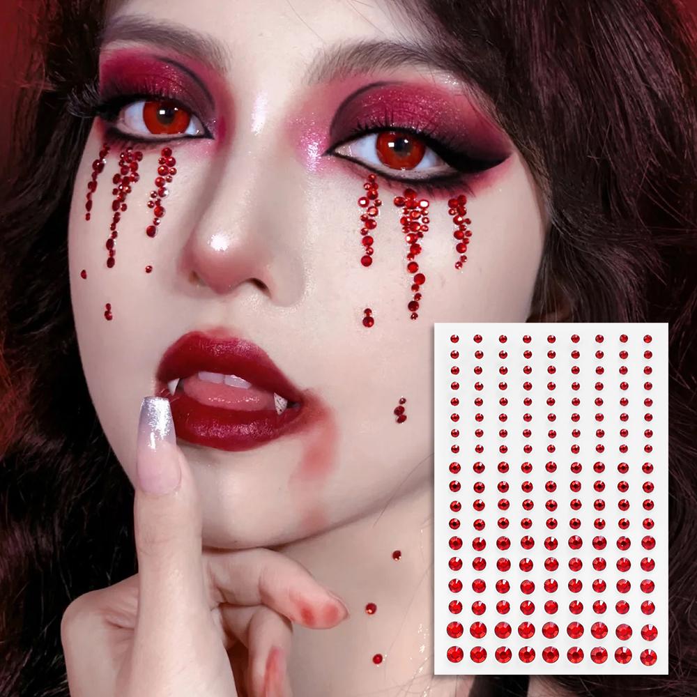 Purple Spider Acrylic Rhinestone Stickers Diamonds Jewels Self Adhesive Halloween DIY Temporary Tattoos Facial Decorate Supplies