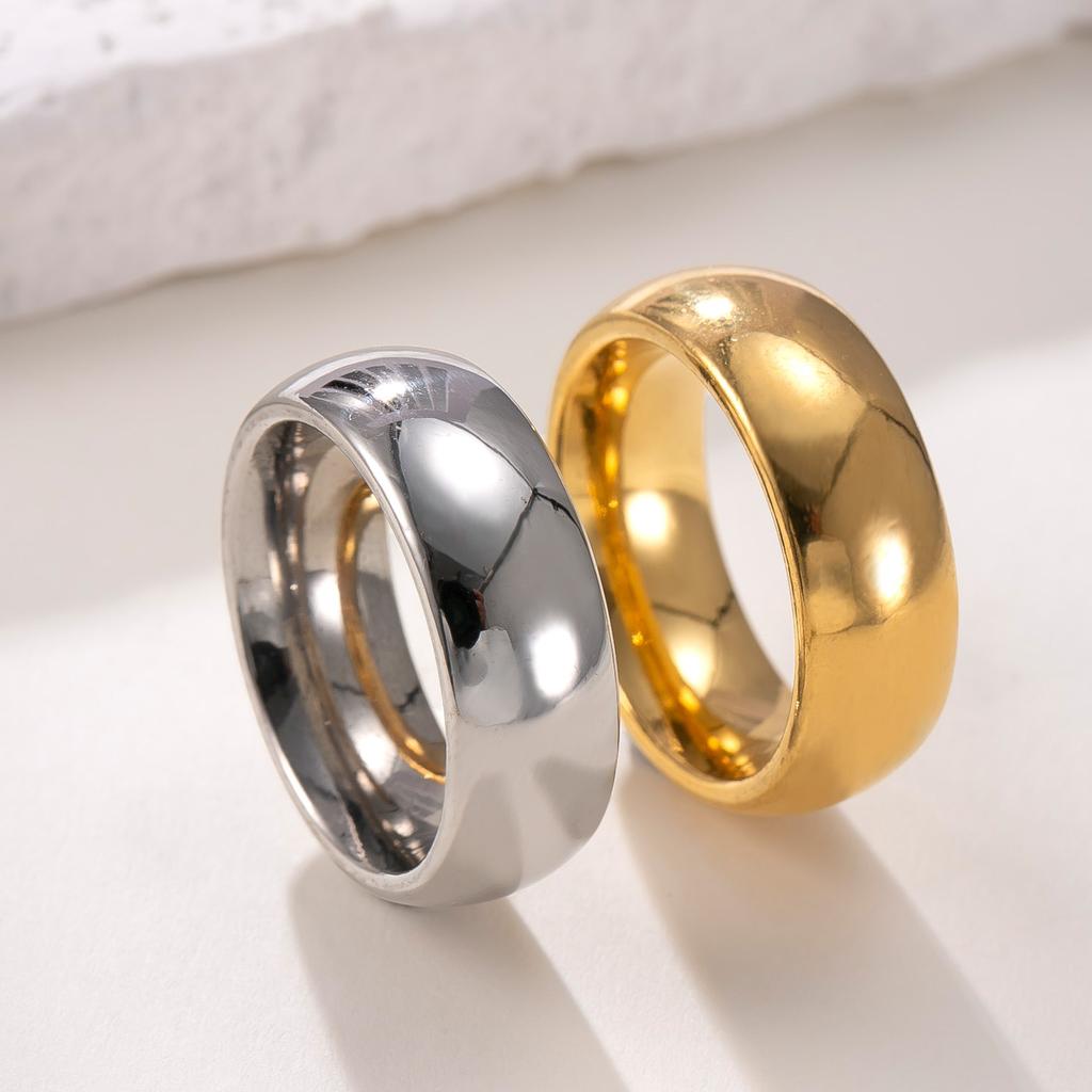 3mm 4mm 6mm 8mm Breite Edelstahl Goldfarbe Ring Damen Herren Minimalistisch Trendig Partnerringe Schmuck Hochzeitsgeschenk