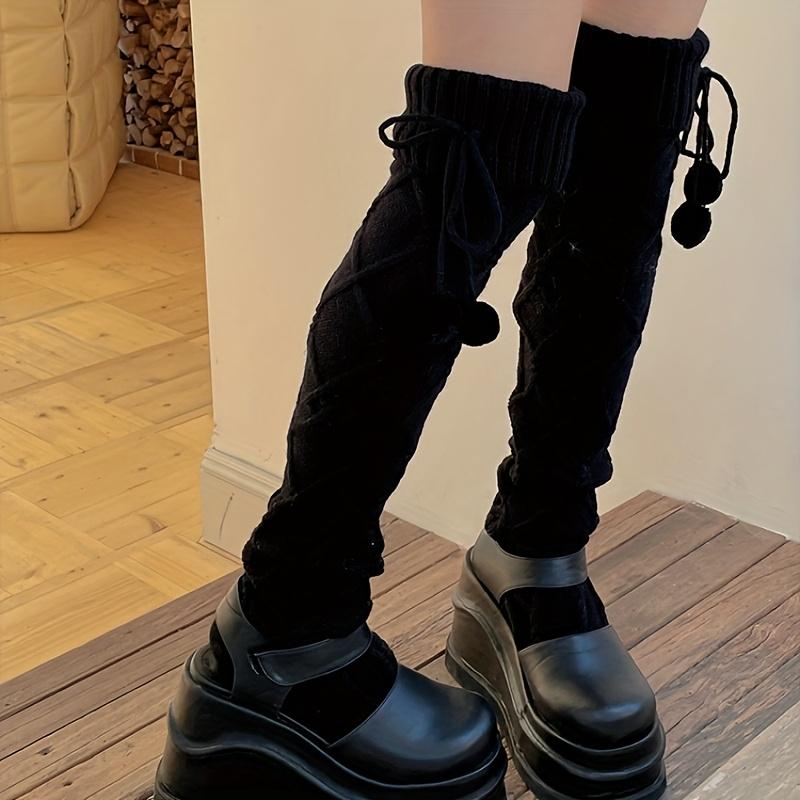 Women's  Winter Thermal Over-the-Knee Socks with Tassel Fringe  Mid-Calf/Knee-High/Floor Sock  Leg Warmers for Skirts, Boots, Pajamas