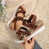 Fashion Leopard Platform Sandals for Women Open Toe Thick Bottom Summer Sandals Woman 2024 Outtdoor Non-Slip Espadrilles Shoes Sandalias