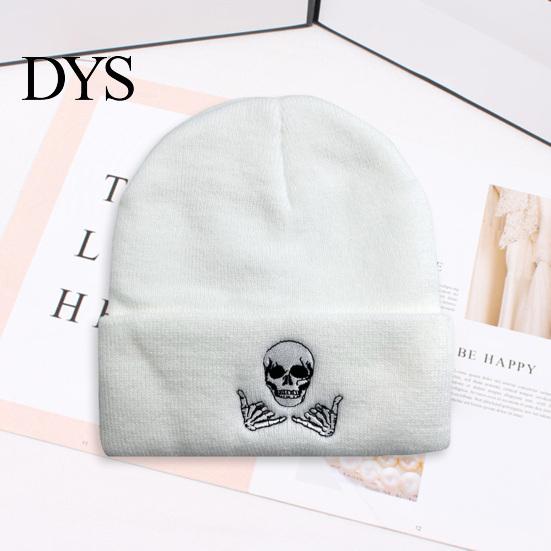 Pohodlná zimní čepice Beanie Pletená Vyšívaná Teplá Zábavný Design Silná Pružná Unisex pro Každodenní Nošení Venkovní Sporty