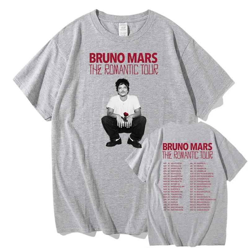 2026 New Album Song THE ROMANTIC TEE Bruno Mars High Quality Fashion Tee-shirt Fashion 100%Cotton Round Neck Clothes Camisetas