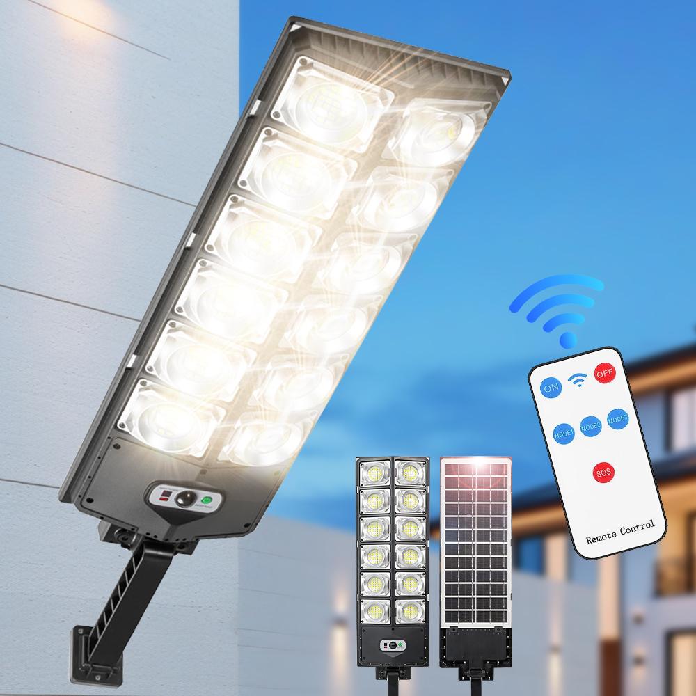 

Solar Sensor Street Lamp Outdoor Super Bright 3 Modes Lighting Waterproof Security Lighting for Garden Patio Path Remote Control United States